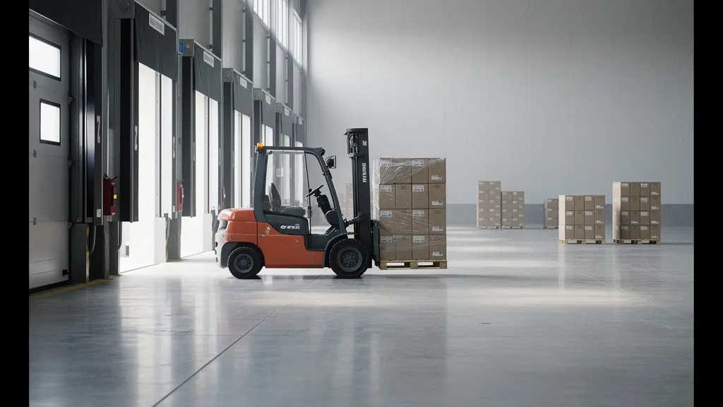 Quais d’un entrepôt en cross-docking, avec palettes alignées et circulation fluide entre réception et expédition.