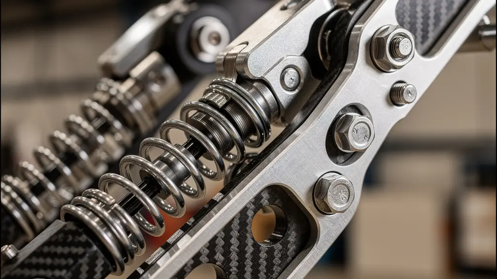 Vue macro détaillée des ressorts et mécanismes d'un exosquelette passif pour la logistique
