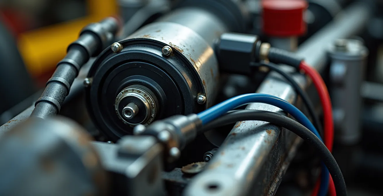 Atelier de transformation avec utilitaire en cours de retrofit électrique